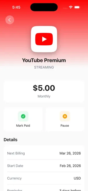 Subscribed:Track Subscriptions screenshot 2