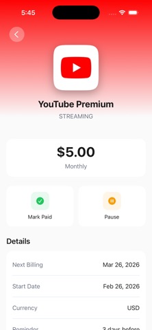 Subscribed:Track Subscriptions Screenshot 2 of 3