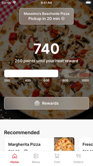 Massimos Beachside iPhone screenshot 1 - Food & Drink app