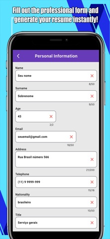 My Easy Resume PDF iPhone screenshot