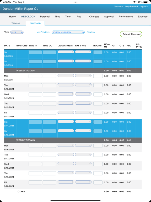 Payroll Professionals Kiosk iPad screenshot