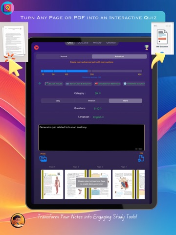 AI Quiz Maker: Flashcards iPad screenshot