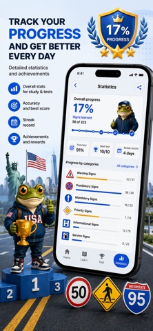 Road Signs Quiz USA iPhone screenshot