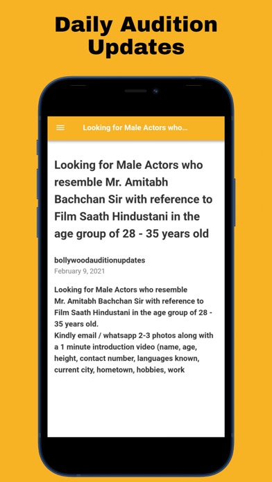 Screenshot #2 pour Bollywood Audition Updates