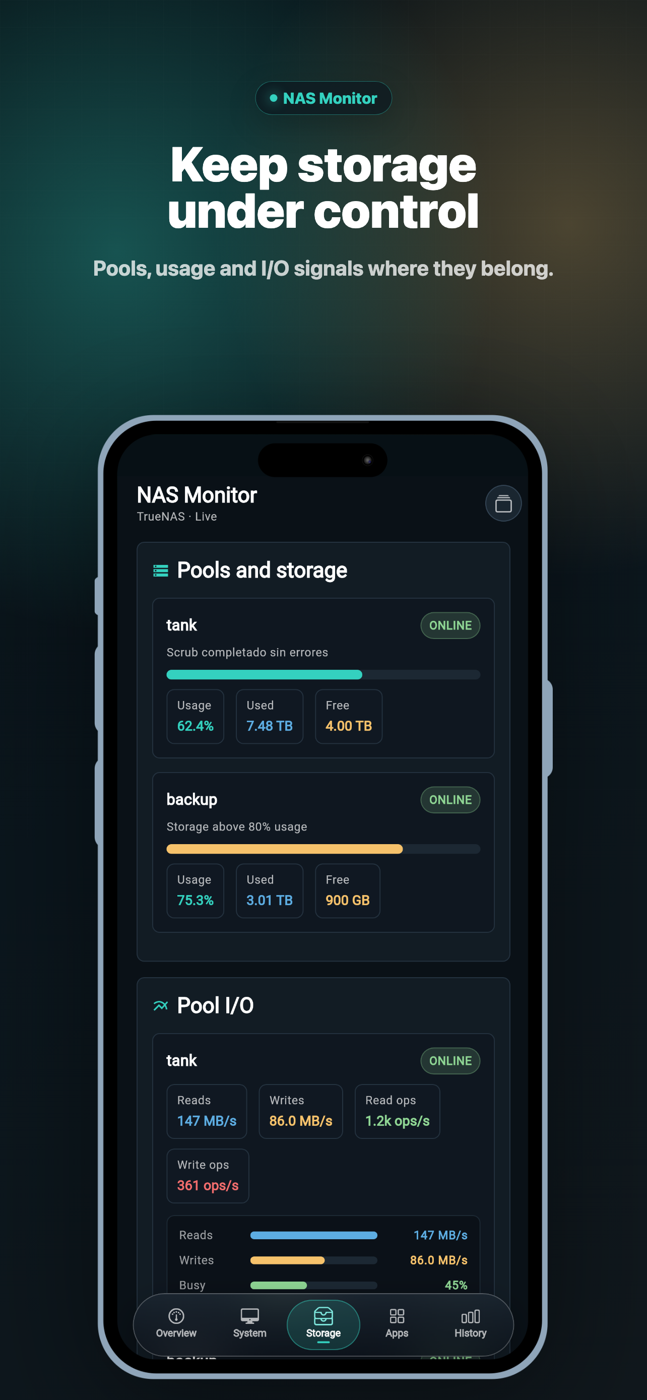 NAS Monitor: TrueNAS Alerts