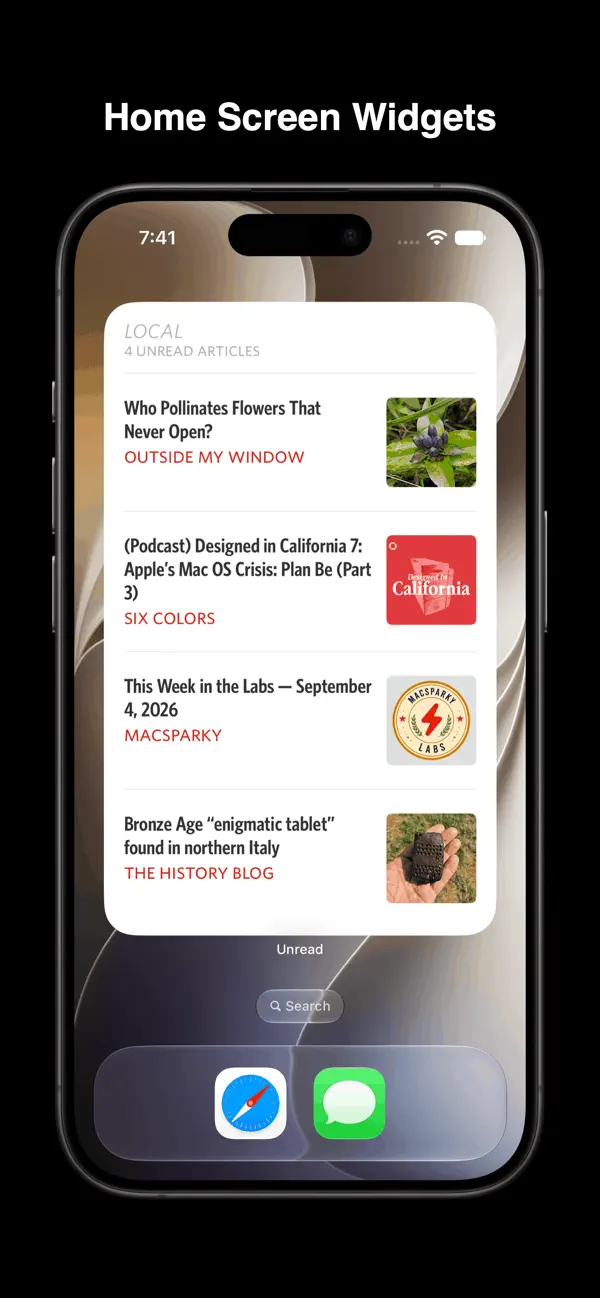 Unread RSS Reader iPhone App Screenshot 9 – Nachrichten