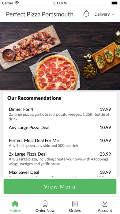 Perfect Pizza Portsmouth. Screenshot