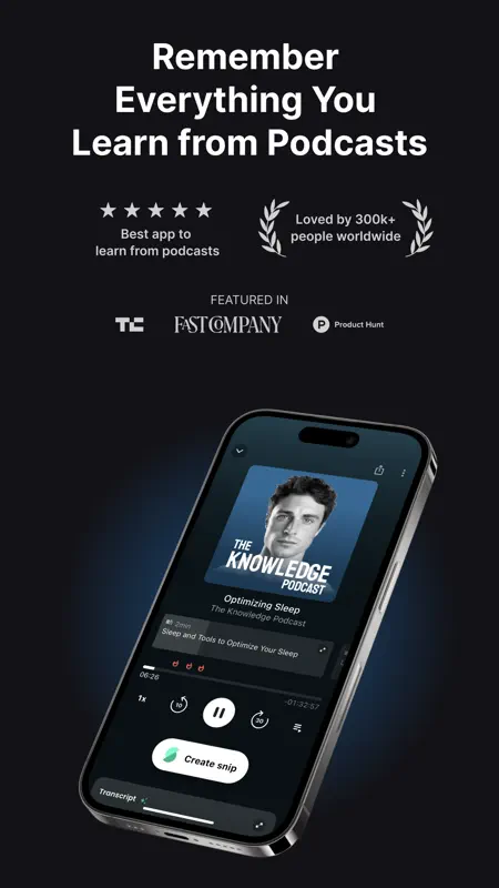 Snipd | AI Podcast Player screenshot 1 of 8