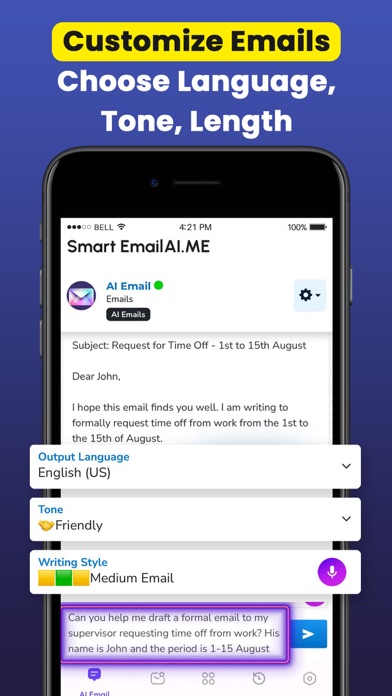 Screenshot #3 pour AI Email Writer & Assistant +