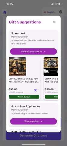 Gift Shopping AI screenshot