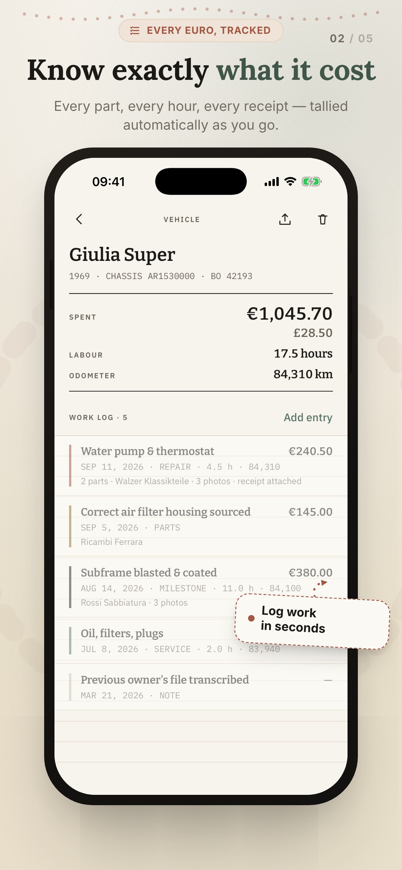 Screenshot 2 of Carnet Restoration Logbook