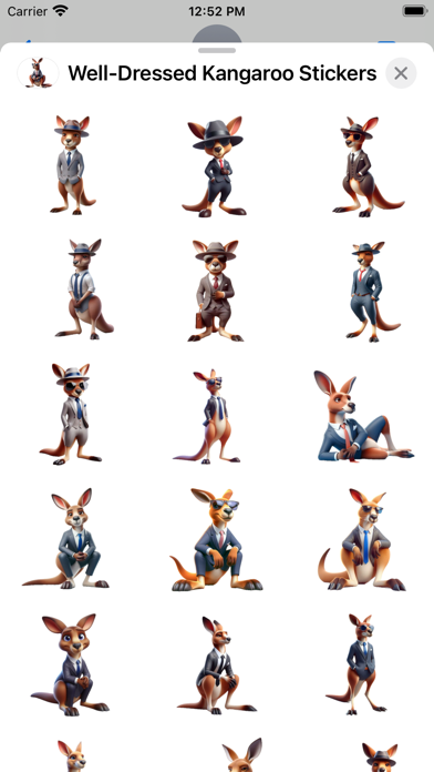 Screenshot #1 pour Well-Dressed Kangaroo Stickers