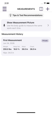 PumpPal-Physical Activity logs screenshot