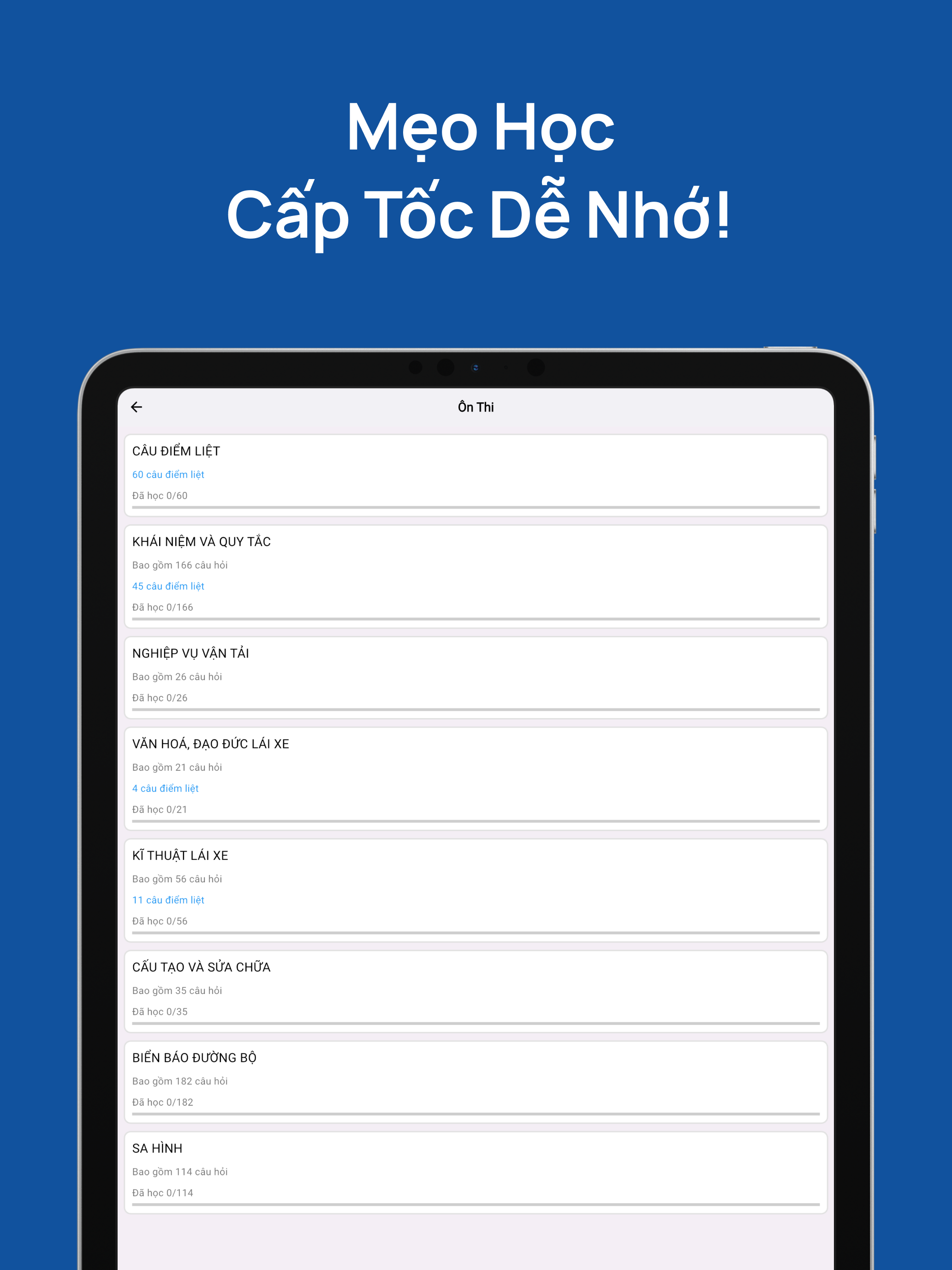 Ôn Thi GPLX 600 Câu Mới Nhất