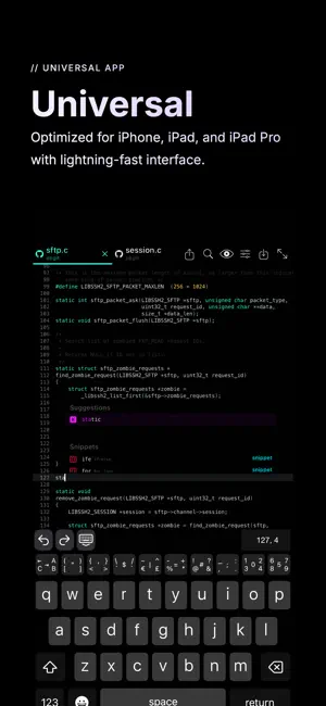 Buffer Editor - Code Editor iPhone screenshot 3