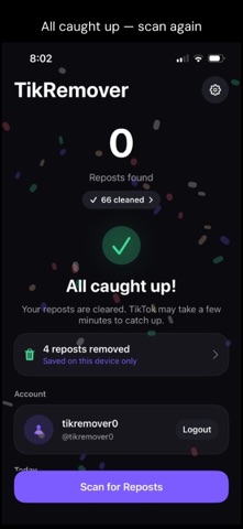 Repost Remover — TikRemover Screenshot 4 of 4
