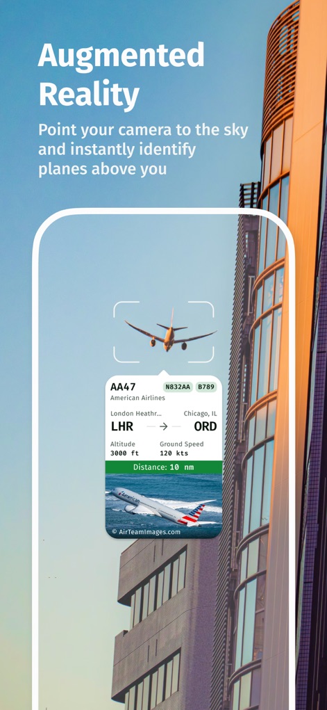 AirNav Radar – Flight Tracker - Point your camera to the sky and instantly identify flights overhead, revealing real-time data such as altitude and ground speed in an augmented reality overlay.