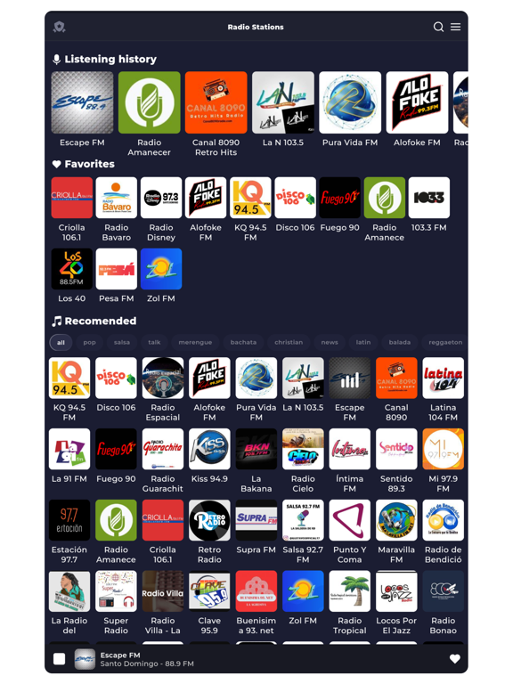 Dominican Radio Live FM & AM iPad screenshot 1 - Music app