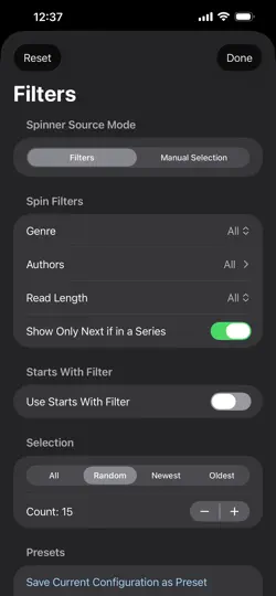 TBR Spinner iPhone Screenshot 3