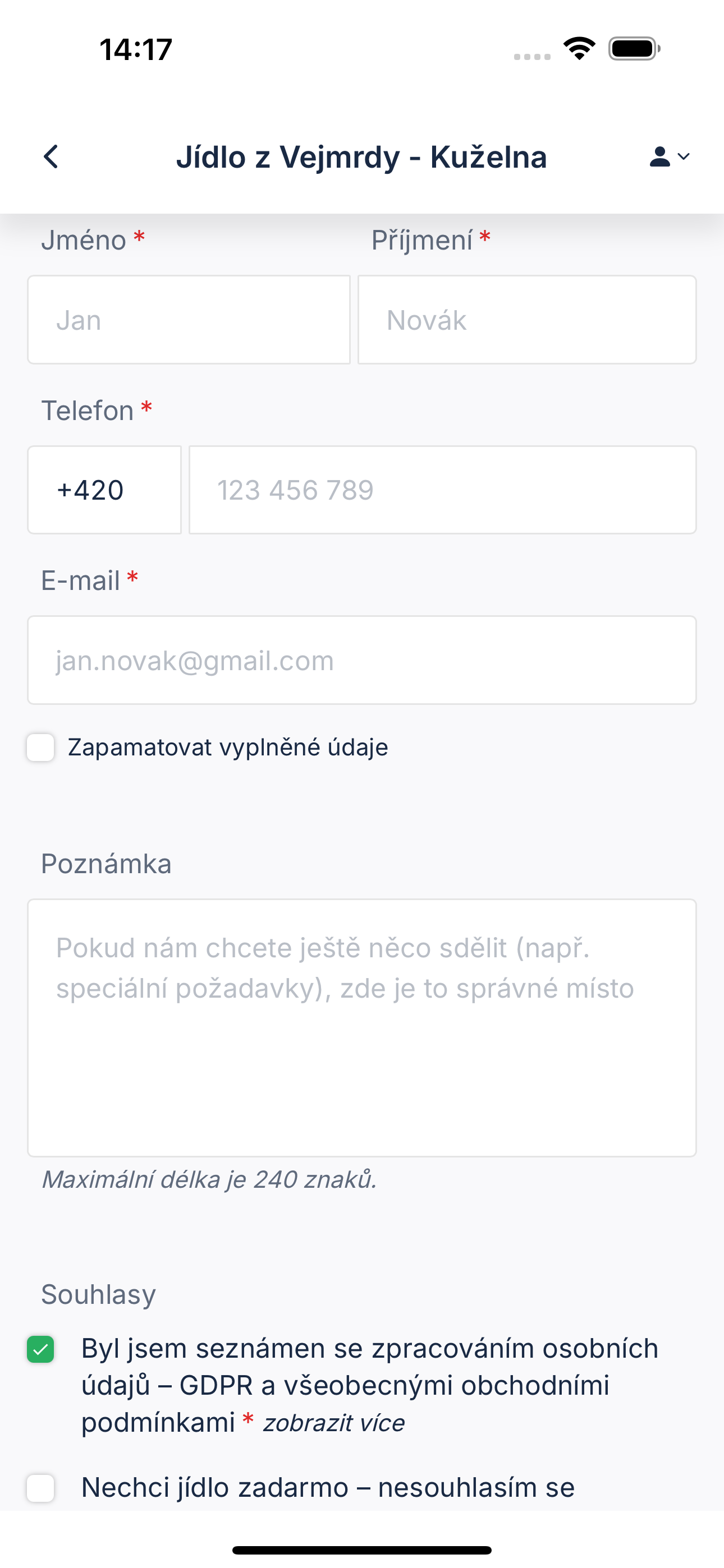 Jídlo z Vejmrdy