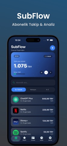 SubFlow - Abonelik Takip screenshot