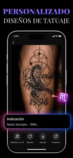 Captura de pantalla de Diseño De Tatuaje IA: ArtReel en iPhone 2