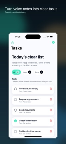 Task Memo: Voice Tasks Screenshot 2 of 5