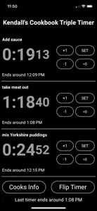 Kendalls Cookbook Triple Timer screenshot #1 for iPhone