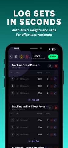 Liftx - Gym Workout Tracker iPhone screenshot