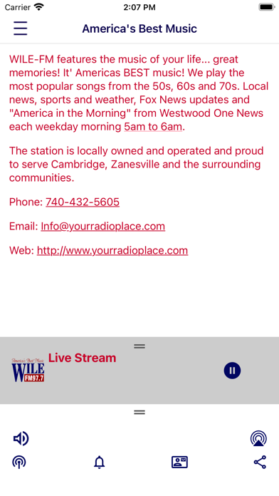 WILE 97.7FM Radio Screenshot