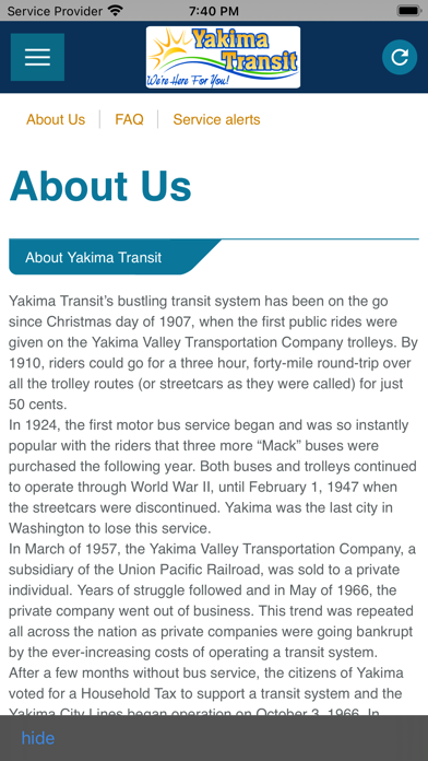 Yakima Transit Screenshot