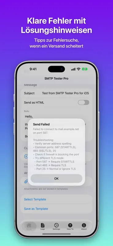 SMTP Tester Pro: E-Mail-Test screenshot 4 of 8