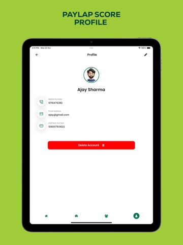 PAYLAP score iPad screenshot