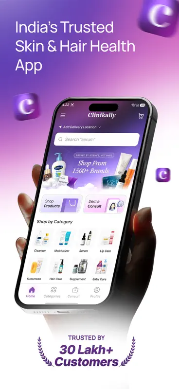 Clinikally Skin & Haircare App screenshot 1 of 5