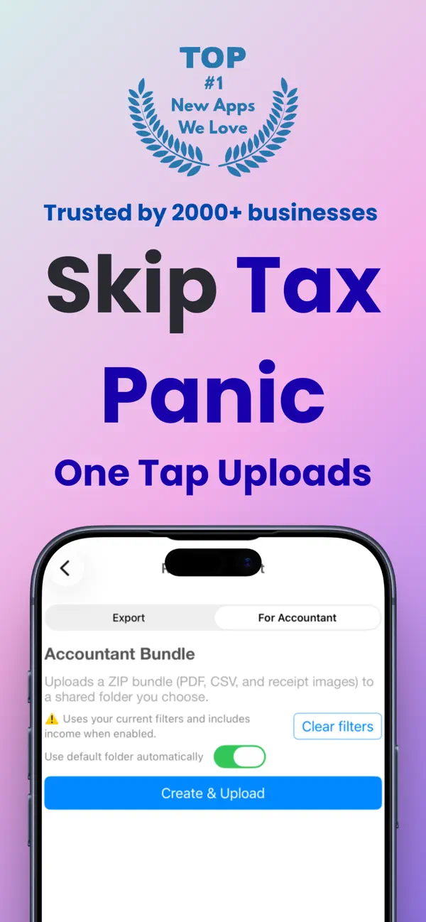 Screenshot #1 pour Receipts: Mileage, Tax Tracker