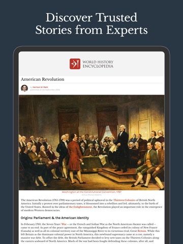 World History Encyclopedia iPad screenshot