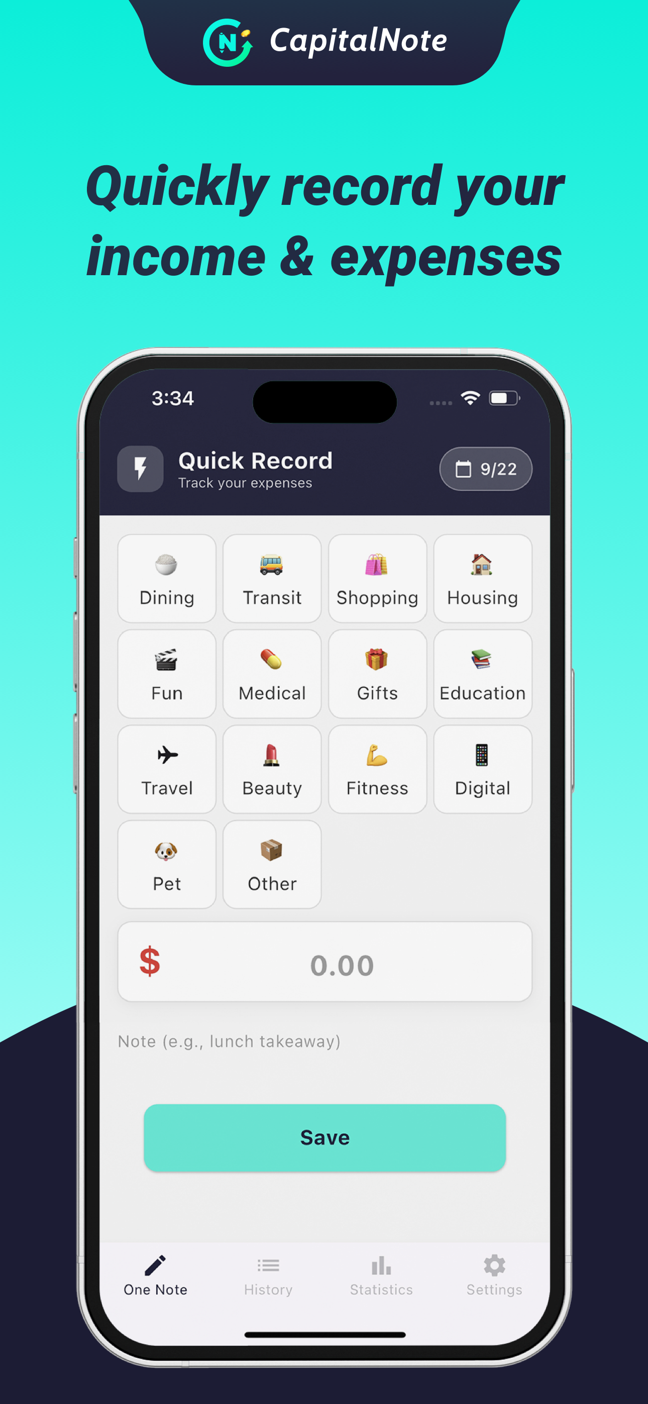 CapitalNote – Expense Tracker