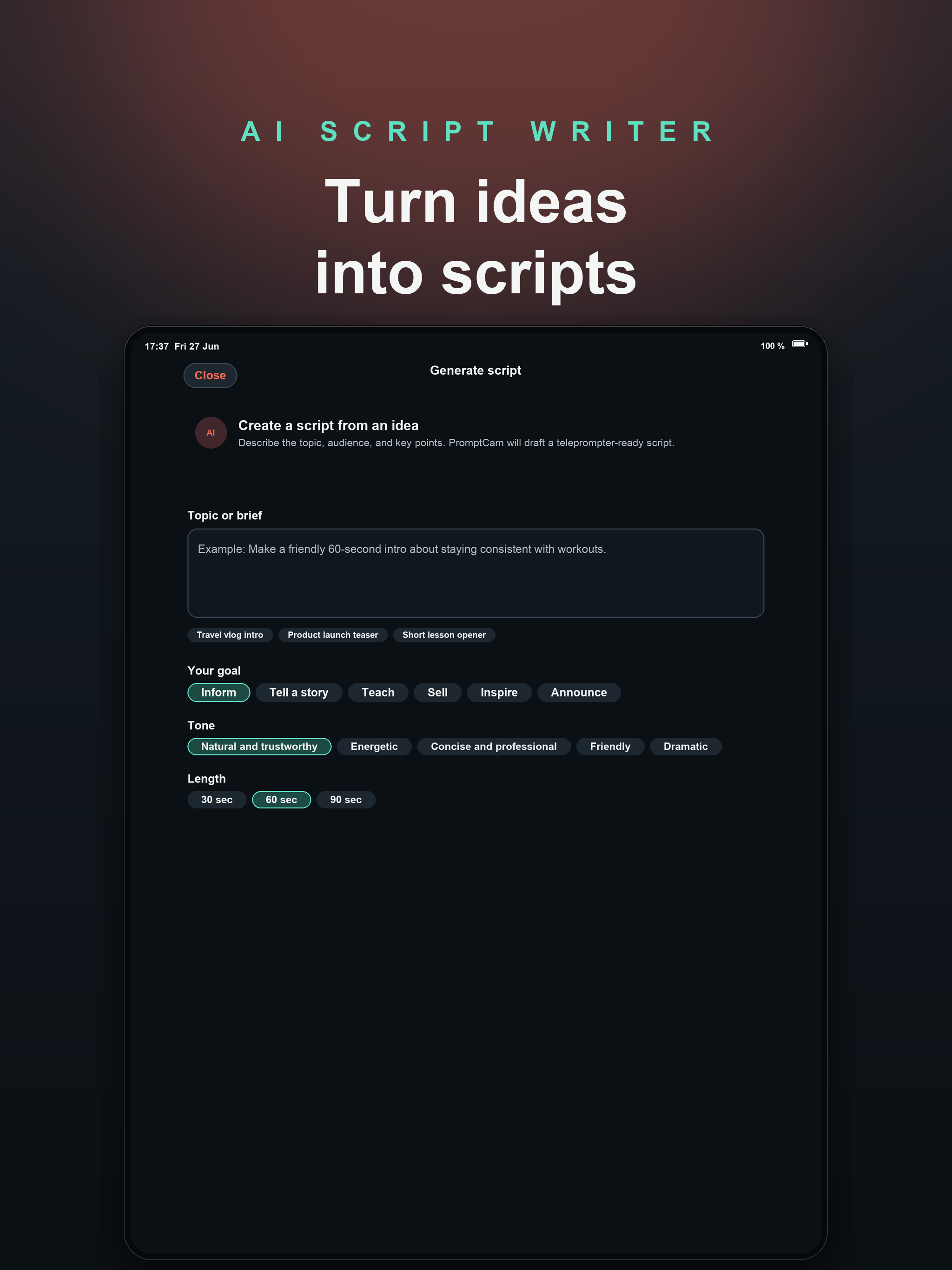 PromptCam: Teleprompter screenshot 11