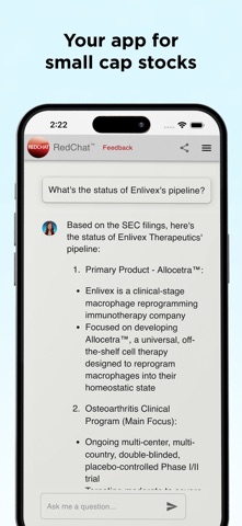 RedChat: AI Stock Research Screenshot 2 of 5