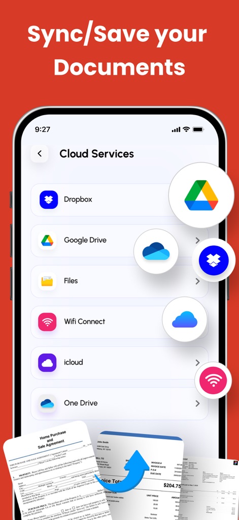 PDF Converter - PDF Editor・ - Securely sync and save documents by connecting to popular cloud services like Google Drive and Dropbox, ensuring accessibility from anywhere.