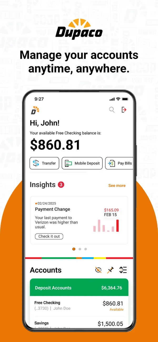 Screenshot #1 pour Dupaco Shine Mobile Banking