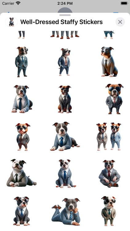 Well-Dressed Staffy Stickers