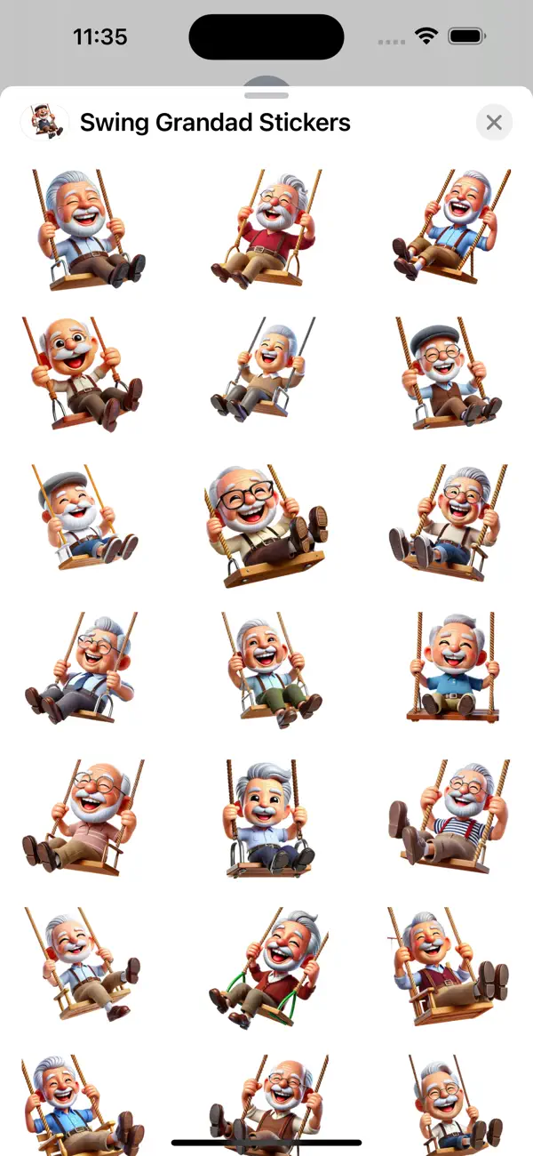 Screenshot #1 pour Swing Grandad Stickers
