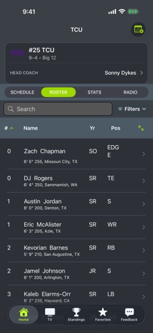 TCU Football Schedules iPhone screenshot