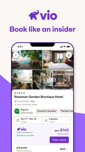Vio: Hotels & travel deals screenshot 1