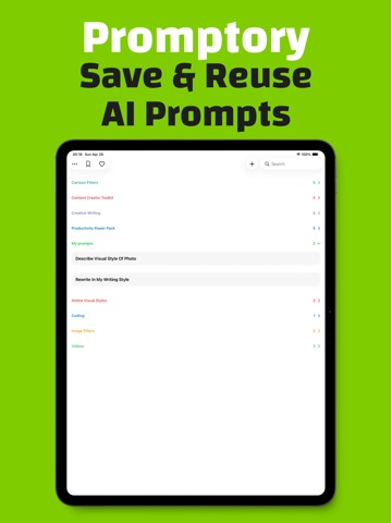 Promptory: AI Prompt Manager iPad screenshot