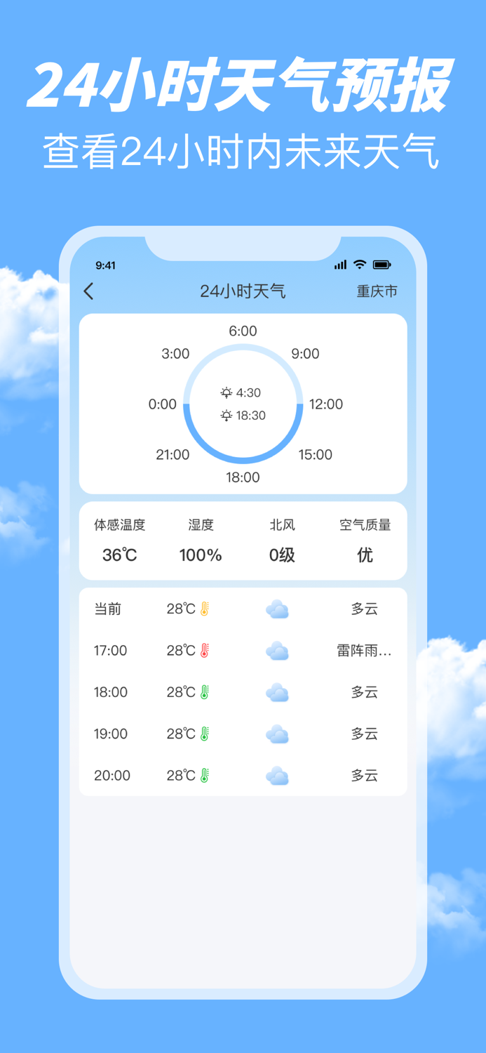 本地天气-实时预报天气、40日天气预测