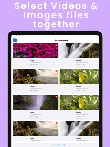 Image & Video File compressor iPad screenshot