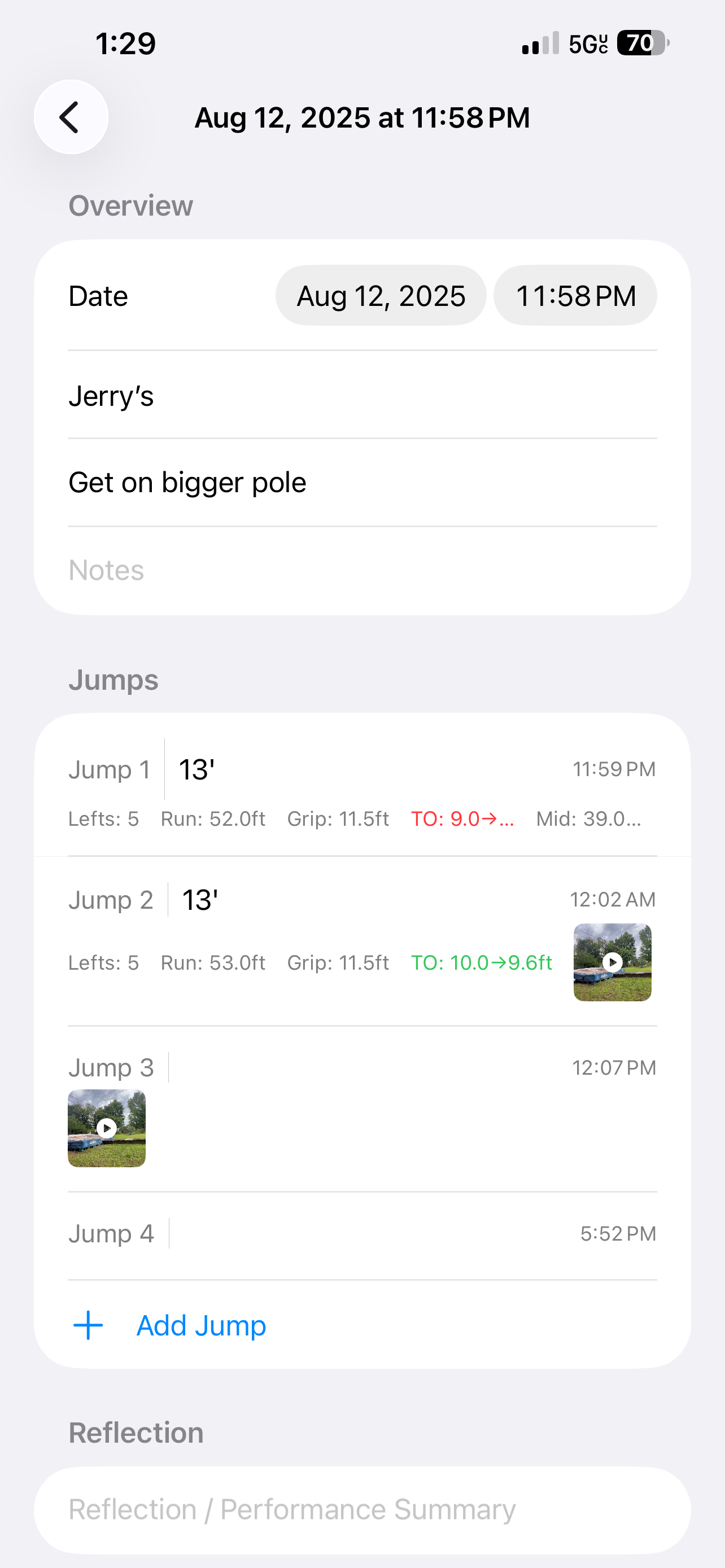 Pole Vault Journal