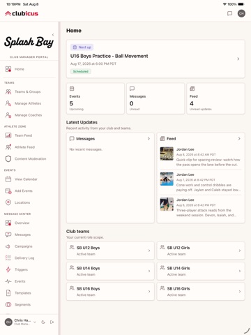 Clubicus iPad screenshot